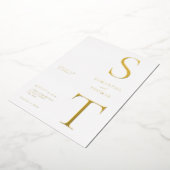 モダンミニマ結婚リスト 箔招待状 (回転した状態)