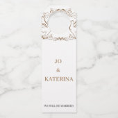 モダンミニマ結婚リストJo & Katerina ボトルネックタグ (正面)