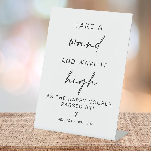 モダンミニマ結婚リストwandオフ標識 台座サイン