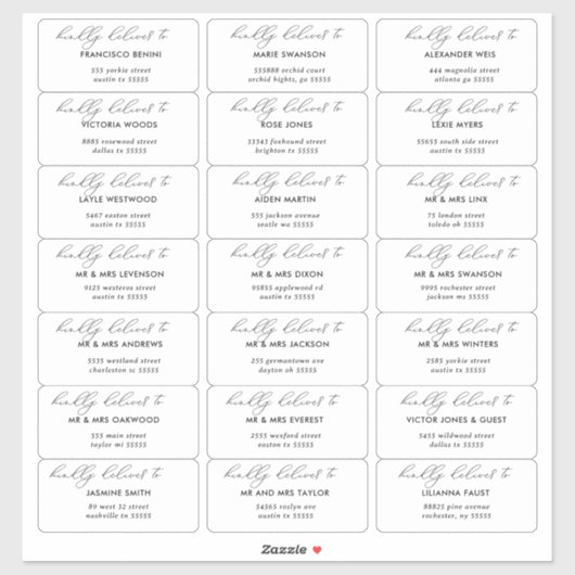 モダンミニマ結婚リズムのゲスト住所 シール (シート)