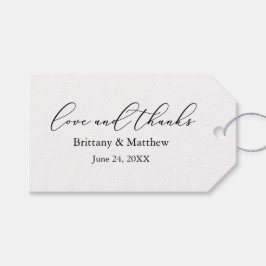モダンミニマ結婚リズム書道の愛感謝してい! ギフトタグ