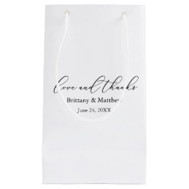 モダンミニマ結婚リズム書道の愛感謝してい! スモールペーパーバッグ