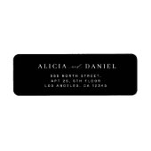 モダンミニマ結婚ルブラック差出人住所 ラベル (正面)