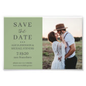 モダンミニマ結婚ル写真救セージの日付 フォトプリント            (正面)