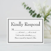 モダンミニマ縁どリRSVPカード（白黒） サンキューカード (スタンド正面)