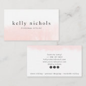 モダンミニマ芸術的リスト珊瑚水色トレンディー 名刺 (正面/裏面)