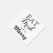 モダンミニマ食べリストの飲み物と食べ結婚した物 スタンダードカクテルナプキン (角)