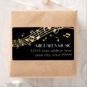 モダンミュージカルビジネスブランディング金ゴールド音楽ノート ラベル (インサイチュ)