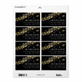 モダンミュージカルビジネスブランディング金ゴールド音楽ノート ラベル (フルシート)
