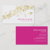 モダンミュージカルビジネスブランディング金ゴールド音楽ノート 名刺 (正面/裏面)