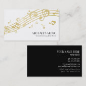 モダンミュージカルビジネスブランディング金ゴールド音楽ノート 名刺 (正面/裏面)