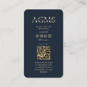 モダンミュージシャンダークブルー金ゴールドモノグラム 名刺 (裏面)