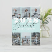 モダンミント６ フォト 卒業 案内状 (スタンド正面)