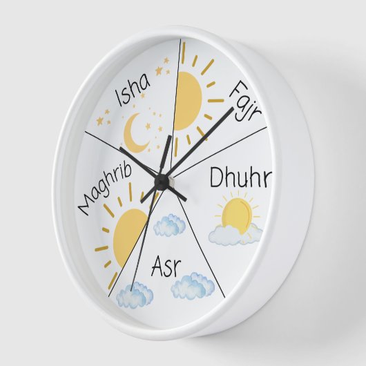 モダンムスリム祈りの言葉 壁時計 (傾斜)