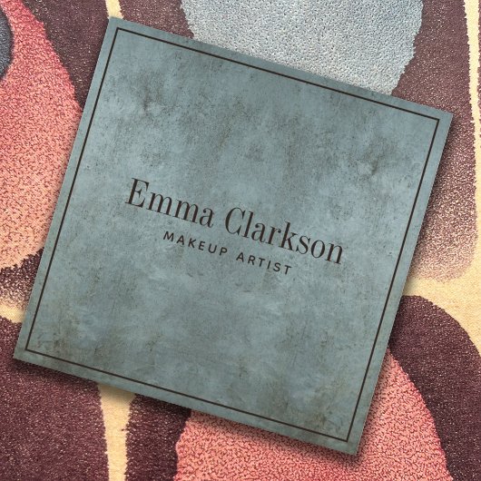 モダンメイクアップアーティスグランジトBlue Grayテクスチャ スクエア名刺