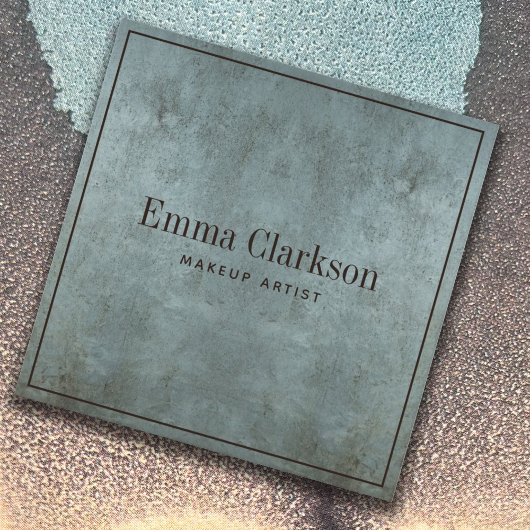 モダンメイクアップアーティスグランジトBlue Grayテクスチャ スクエア名刺