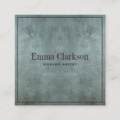 モダンメイクアップアーティスグランジトBlue Grayテクスチャ スクエア名刺 (正面)