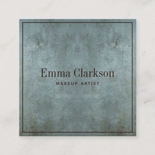 モダンメイクアップアーティスグランジトBlue Grayテクスチャ スクエア名刺 (正面)