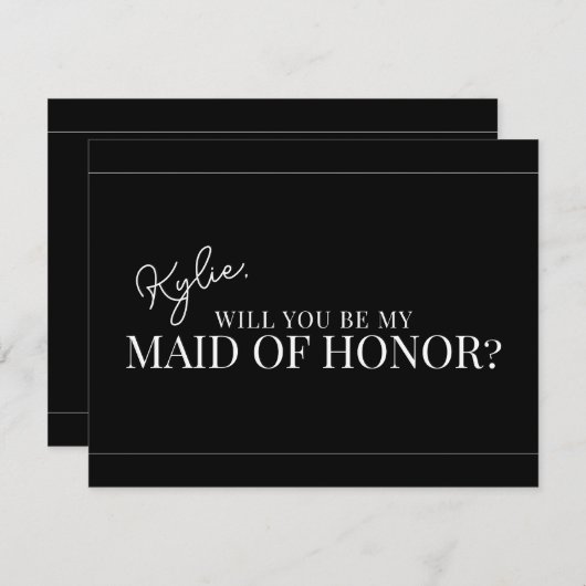 モダンメイド・オブ・オーナー(花嫁付き添い人)提案カード 招待状 (正面/裏面)