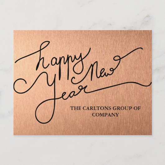 モダンメイヴハッピーニューイヤータイポグラフィ企業の シーズンポストカード (正面)
