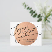 モダンメイヴハッピーニューイヤータイポグラフィ企業の シーズンポストカード (スタンド正面)