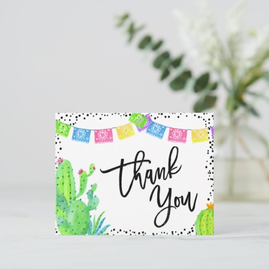 モダンメキシカンフィエスタ ブライダルシャワー フラット サンキューカード (スタンド正面)
