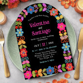 モダンメキシカンフラワーウェディング 招待状