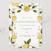 モダンメディテレーニアンレモンエンゲージメント招待状 招待状 (正面/裏面)