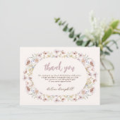 モダンメドウワイルドフラワースウィート16誕生日 サンキューカード (スタンド正面)