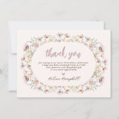 モダンメドウワイルドフラワースウィート16誕生日 サンキューカード (正面)