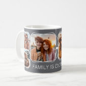 モダンメモリ6枚の写真コラージュテンプレートグレーC19 コーヒーマグカップ (正面左)