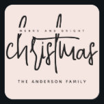 モダンメリーとBright Christmasシンプル Script スクエアシール<br><div class="desc">モダンメリーとBright Christmasシンプル Script</div>