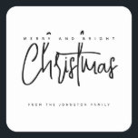 モダンメリーとBright Christmasシンプル Script スクエアシール<br><div class="desc">モダンメリーとBright Christmasシンプル Script</div>