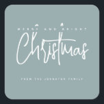 モダンメリーとBright Christmasシンプル Script スクエアシール<br><div class="desc">モダンメリーとBright Christmasシンプル Script</div>