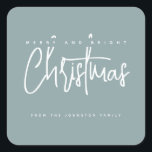 モダンメリーとBright Christmasシンプル Script スクエアシール<br><div class="desc">モダンメリーとBright Christmasシンプル Script</div>