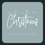モダンメリーとBright Christmasシンプル Script スクエアシール<br><div class="desc">モダンメリーとBright Christmasシンプル Script</div>