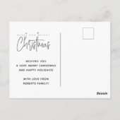 モダンメリーとBright Christmasシンプル Script ポストカード (裏面)