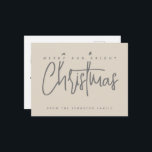 モダンメリーとBright Christmasシンプル Script ポストカード<br><div class="desc">スクリプモダントタイポグラフィミニマシンプルリストMerry Christmasポストカード</div>