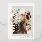 モダンメリーとNeutral Family Photo 箔シーズンカード (正面)