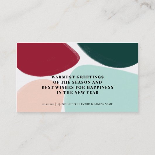 モダンメリーはっきりしたの明るい企業の願い 名刺 (裏面)