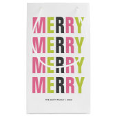 モダンメリーカラフルタイポグラフィ「Christmas」 スモールペーパーバッグ (裏面)