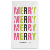 モダンメリーカラフルタイポグラフィ「Christmas」 スモールペーパーバッグ (正面)