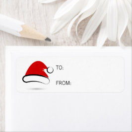 モダンメリークリスマスサンタハットギフトラベル ラベル