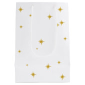 モダンメリークリスマスパーソナライズされた休暇 ミディアムペーパーバッグ (裏面)