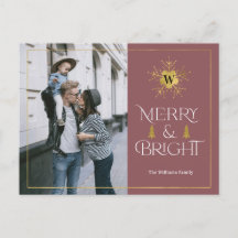  モダンメリーシンプルアンドブライトのクリスマス写真ポ