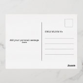 モダンメリーパーソナライズされた結婚した写真 箔シーズンポストカード (裏面)