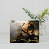 モダンメリーパーソナライズされた結婚した写真 箔シーズンポストカード (立ち正面)