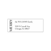 モダンメリー差出人住所タイポグラフィ セルフインキングスタンプ (デザイン)