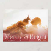 モダンメリー明るい赤のグラデーション写真 シーズンカード (正面)