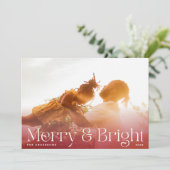 モダンメリー明るい赤のグラデーション写真 シーズンカード (スタンド正面)